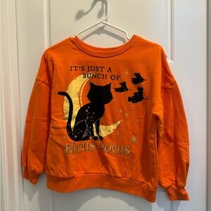 Girls XL 14 / 16 Halloween Sweatshirt It’s Just A Bunch Of Hocus Pocus Orange